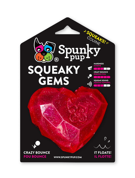 Spunky Pup Squeaky Gems - Heart