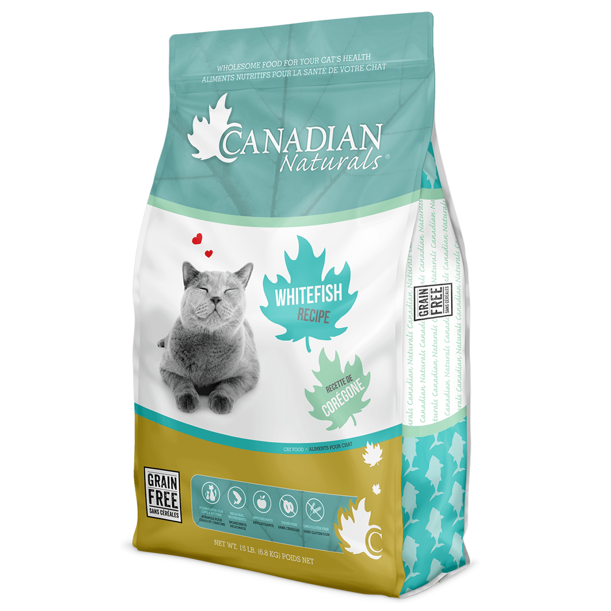 Canadian Naturals Grain Free Whitefish Cat - 15 LB - Wiggles & Whiskers Pet SuppliesCanadian Naturals