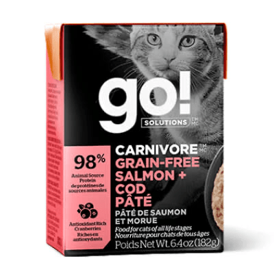 GO! Carnivore Salmon & Cod Pate 24/6.4OZ/Cat - Wiggles & Whiskers Pet SuppliesPetcurean Go!