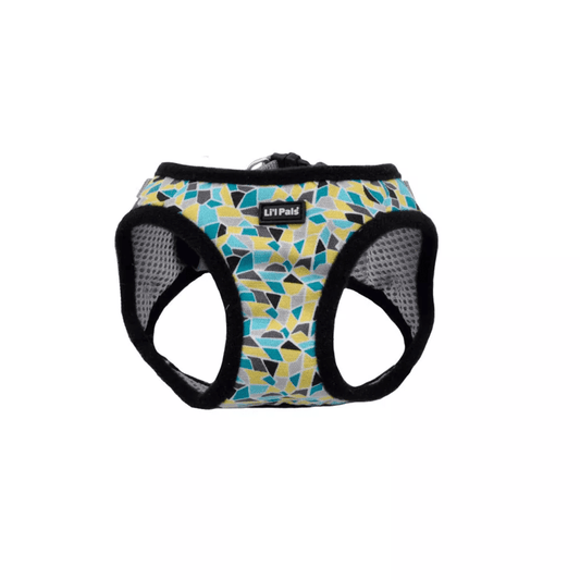 Li'l Pals Canvas Harness - Teal/Yellow/Grey - Wiggles & Whiskers Pet SuppliesLil Pals