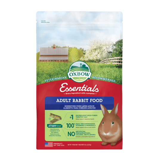 Oxbow Essentials Adult Rabbit Food 5 lb - Wiggles & Whiskers Pet SuppliesOxbow