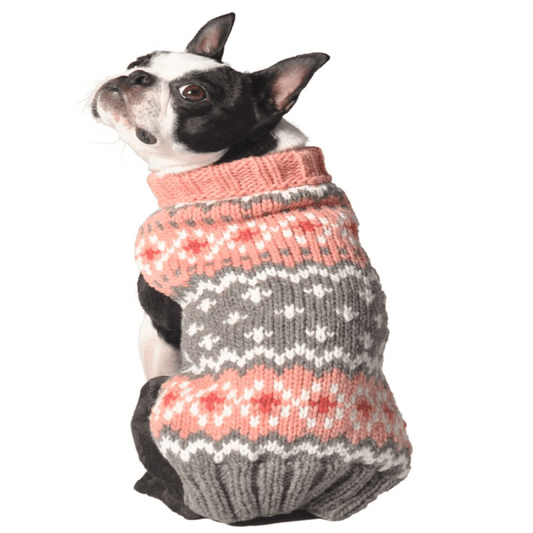 Peach Fairisle Dog Sweater - Wiggles & Whiskers Pet SuppliesChilly Dog Clothing
