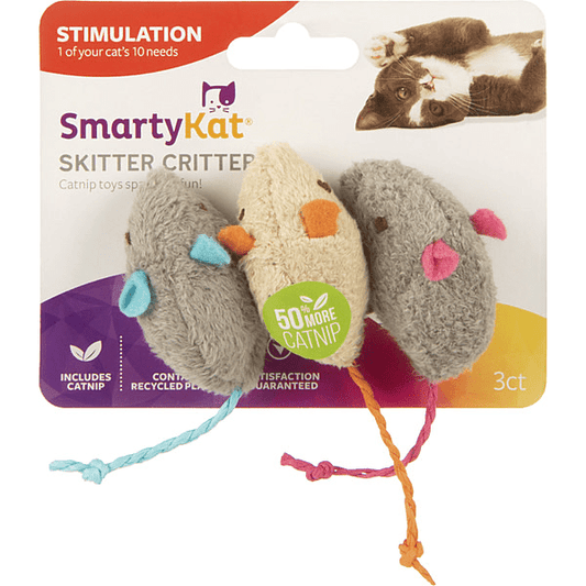 Skitter Critters Plush Catnip Mice 3PK | Cat - Wiggles & Whiskers Pet SuppliesSmartyKat