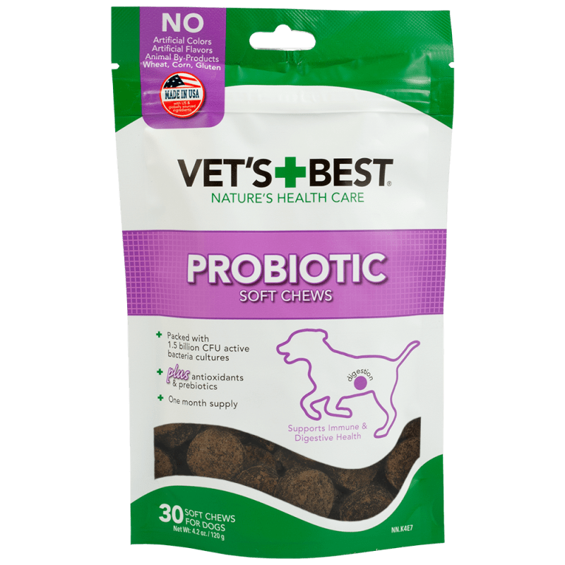 Soft Chew Probiotic 30CT - Wiggles & Whiskers Pet SuppliesVet's Best