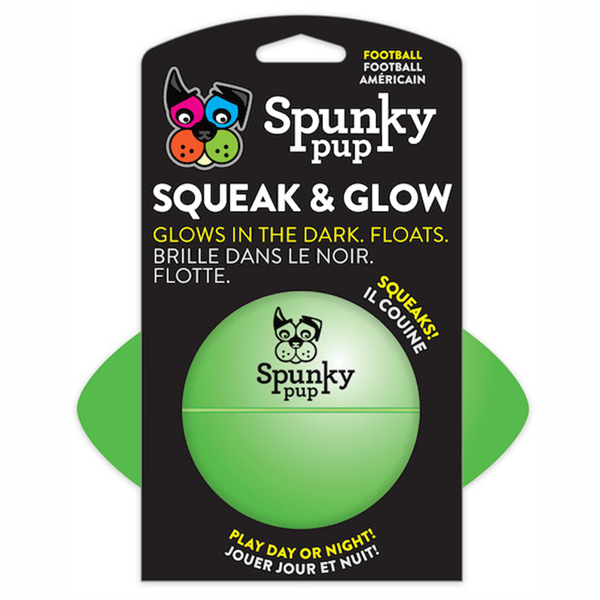 Spunky Pup Squeak & Glow Football - Wiggles & Whiskers Pet SuppliesSpunky Pup