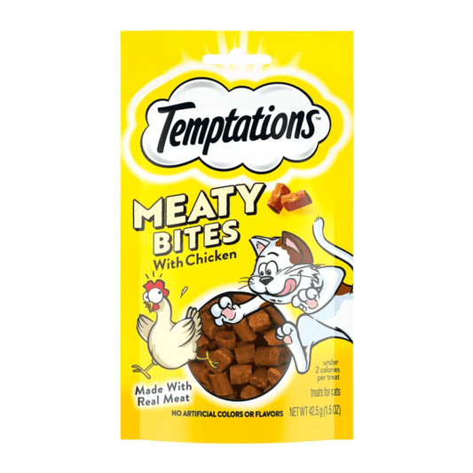 Temptations Meaty Bites with Chicken - 43gm - Wiggles & Whiskers Pet SuppliesTemptations