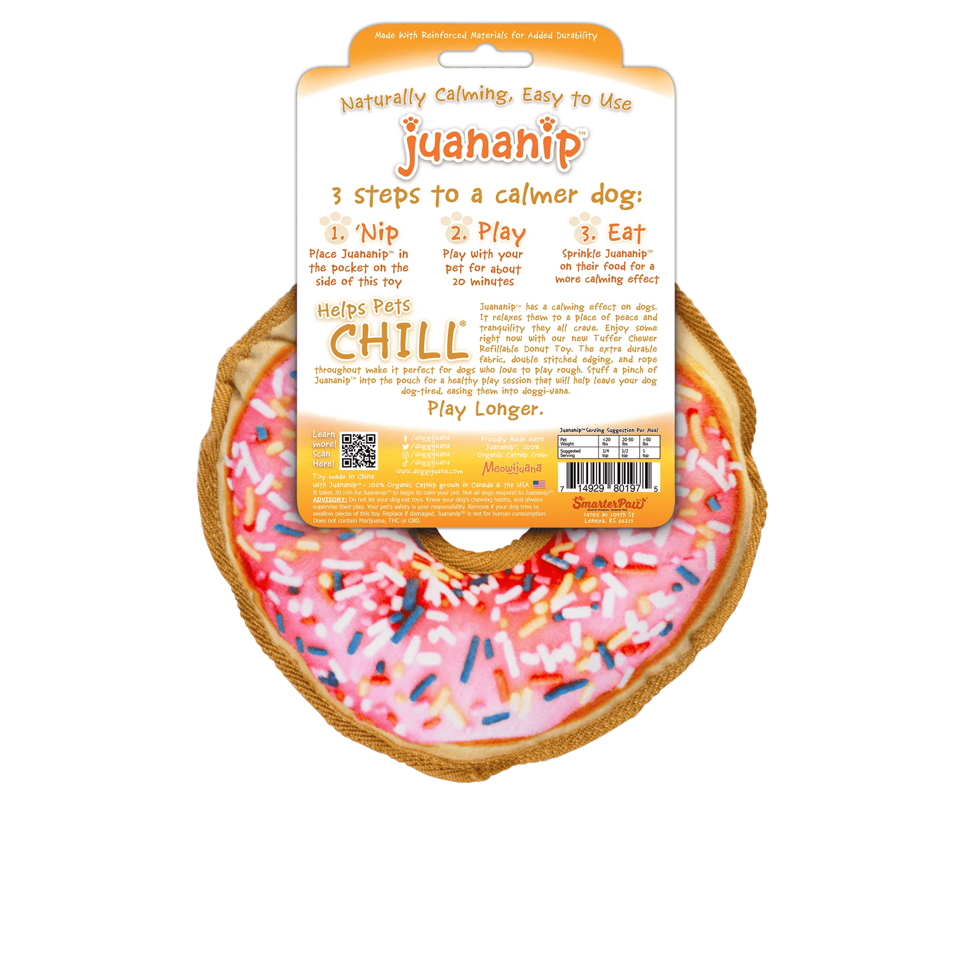 Tuffer Chewer Refillable Donut with Sprinkles Toy - Wiggles & Whiskers Pet SuppliesKane Pet Supplies