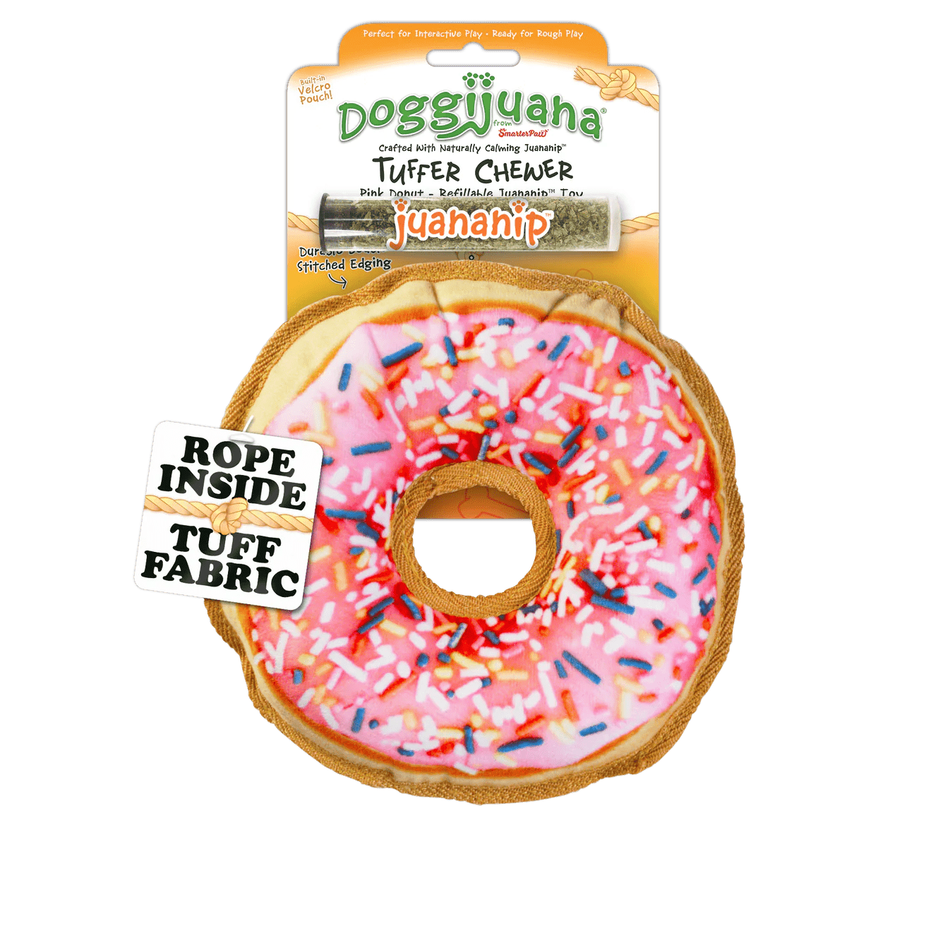 Tuffer Chewer Refillable Donut with Sprinkles Toy - Wiggles & Whiskers Pet SuppliesKane Pet Supplies